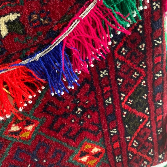 Funky Purse with button closure. Bohemian. Made of a rug like material. - Picture 2 of 5